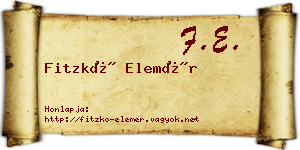 Fitzkó Elemér névjegykártya